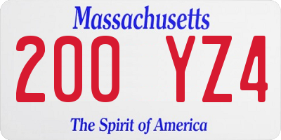 MA license plate 200YZ4