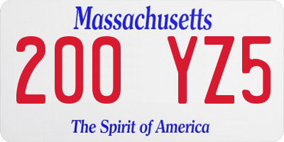 MA license plate 200YZ5