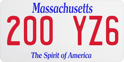 MA license plate 200YZ6