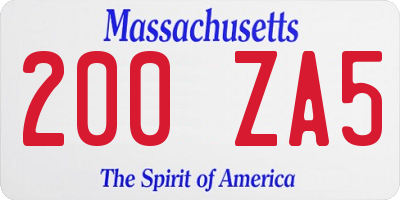 MA license plate 200ZA5