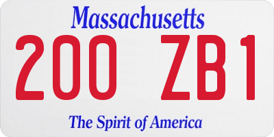 MA license plate 200ZB1