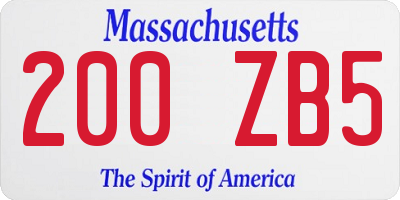 MA license plate 200ZB5