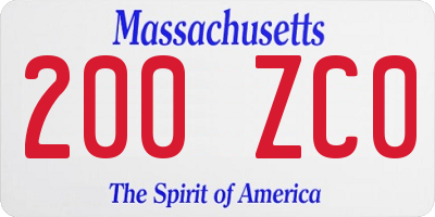MA license plate 200ZC0