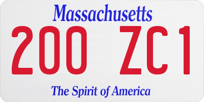 MA license plate 200ZC1