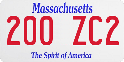 MA license plate 200ZC2