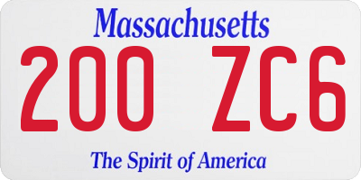 MA license plate 200ZC6