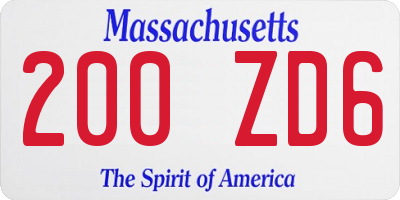 MA license plate 200ZD6