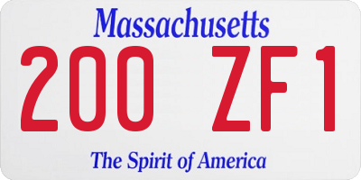 MA license plate 200ZF1