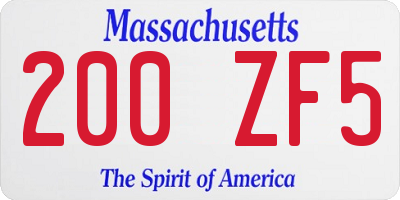 MA license plate 200ZF5