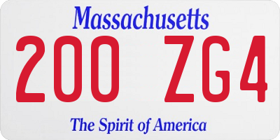 MA license plate 200ZG4