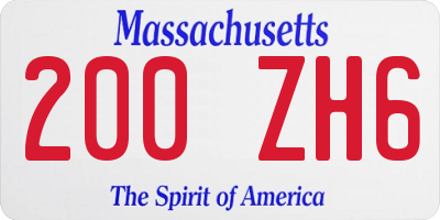 MA license plate 200ZH6