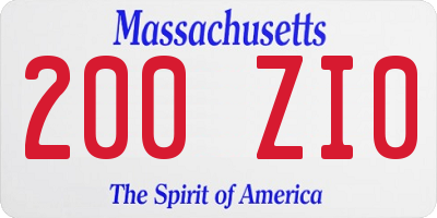 MA license plate 200ZI0