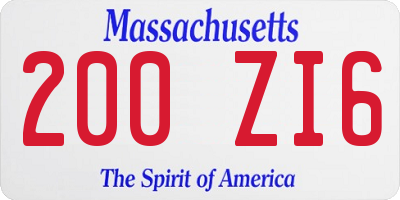 MA license plate 200ZI6