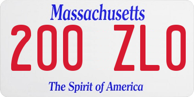 MA license plate 200ZL0