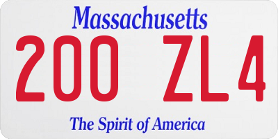 MA license plate 200ZL4
