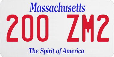 MA license plate 200ZM2