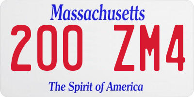 MA license plate 200ZM4