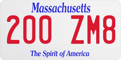 MA license plate 200ZM8