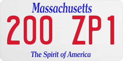 MA license plate 200ZP1