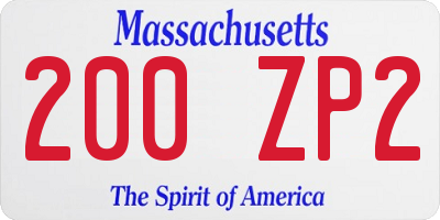 MA license plate 200ZP2