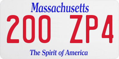 MA license plate 200ZP4
