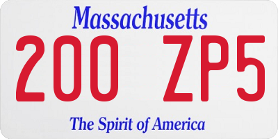MA license plate 200ZP5