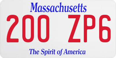 MA license plate 200ZP6