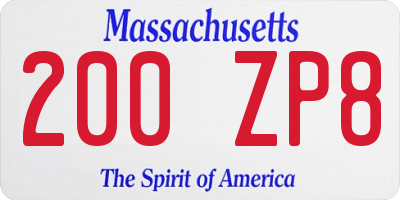 MA license plate 200ZP8