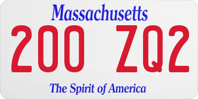 MA license plate 200ZQ2