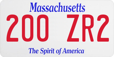 MA license plate 200ZR2