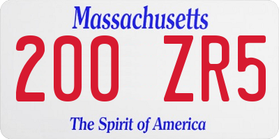 MA license plate 200ZR5