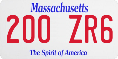 MA license plate 200ZR6