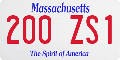 MA license plate 200ZS1