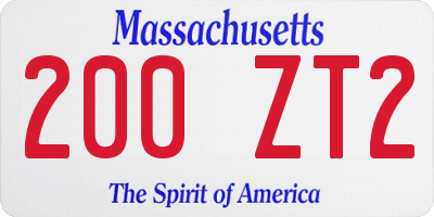 MA license plate 200ZT2