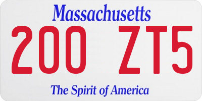MA license plate 200ZT5