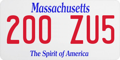 MA license plate 200ZU5