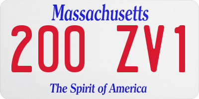 MA license plate 200ZV1
