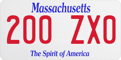 MA license plate 200ZX0