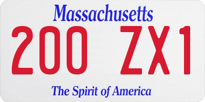 MA license plate 200ZX1