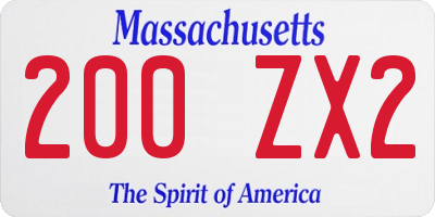 MA license plate 200ZX2