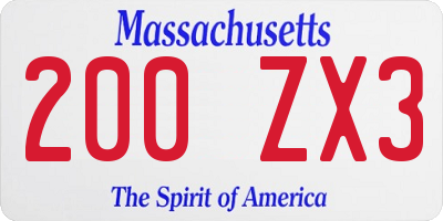 MA license plate 200ZX3