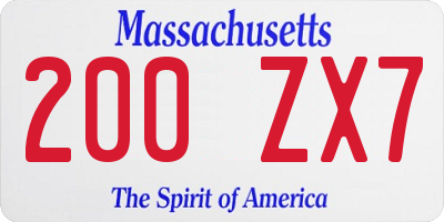 MA license plate 200ZX7