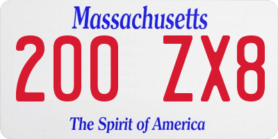 MA license plate 200ZX8