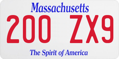 MA license plate 200ZX9