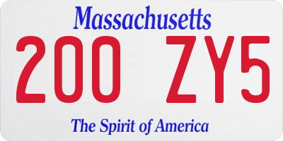 MA license plate 200ZY5