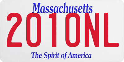 MA license plate 2010NL