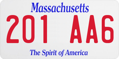MA license plate 201AA6