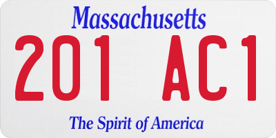 MA license plate 201AC1