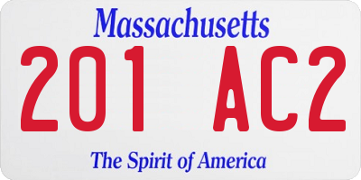 MA license plate 201AC2