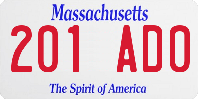 MA license plate 201AD0